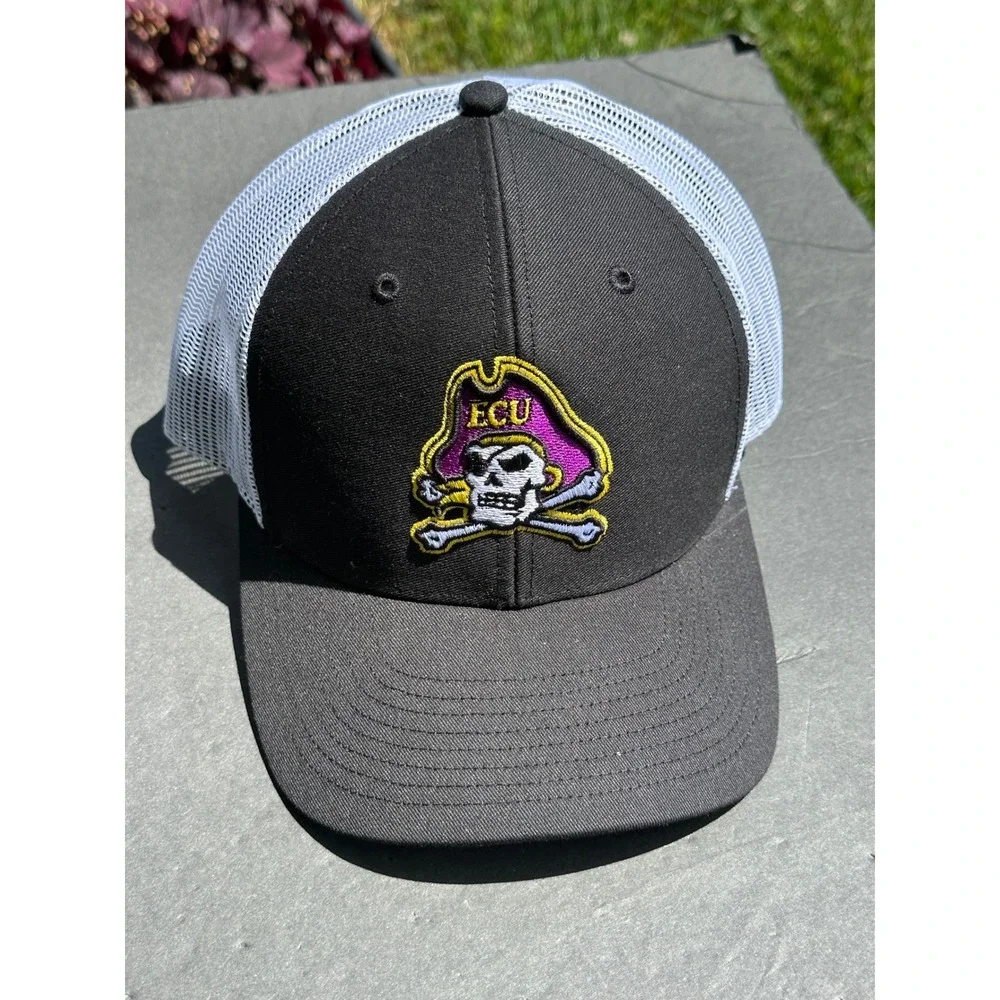47 Brand ECU Pirates‎ Trucker Hat Men's Black White Snapback Mesh Cap OSFA